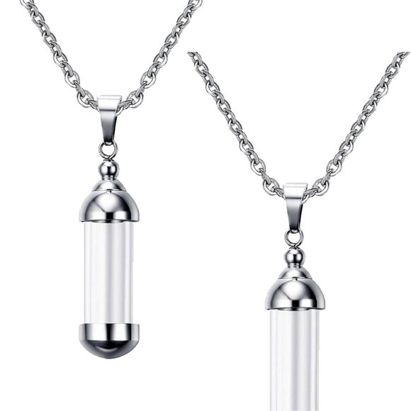 2pcs Vial Necklace Glass Vials Mini Glass Bottles Necklace Pendants for Jewelry - Picture 1 of 7